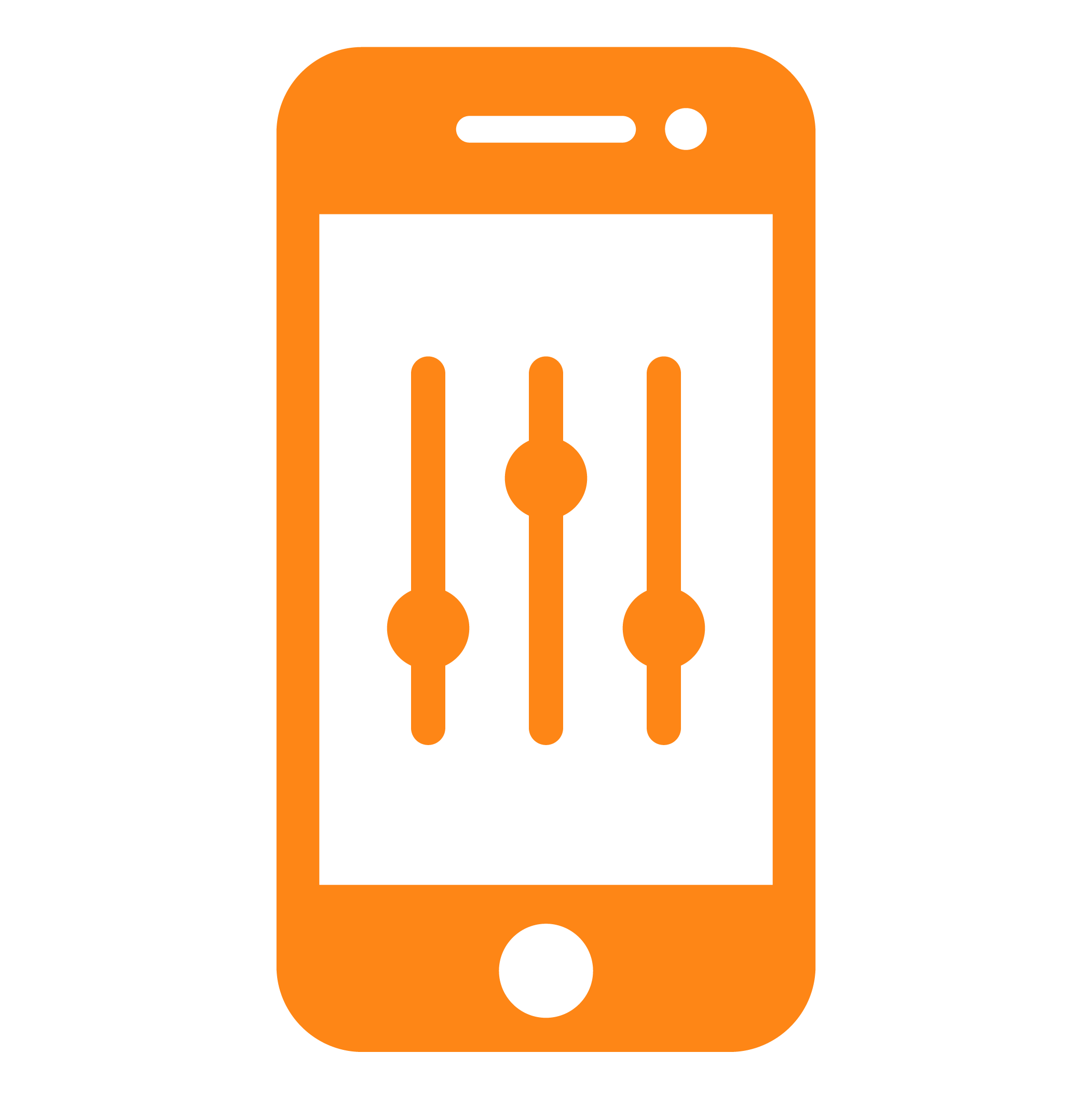 icon of phone with controls on phone screen